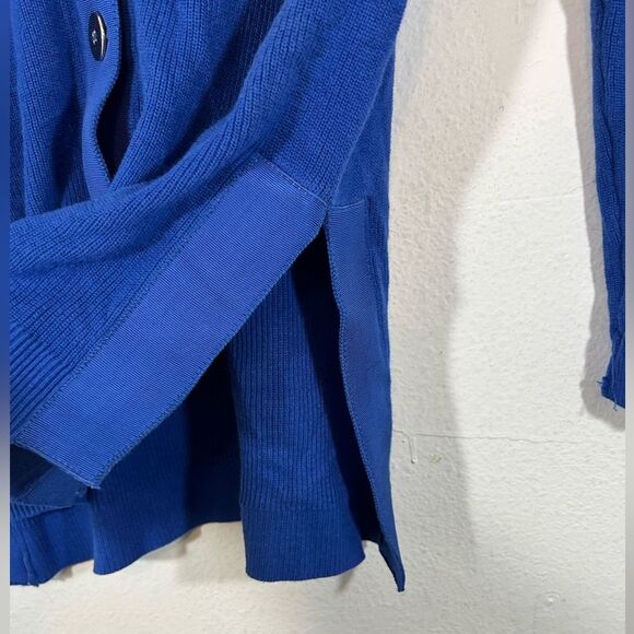 Gretchen Scott ladies cardigan sweater blue gold small knit casual everyday - Picture 2 of 10